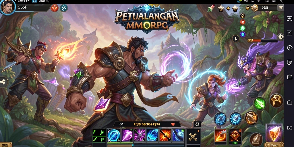 Gameplay mendalam dan interaksi seru di dunia MMORPG 555F.