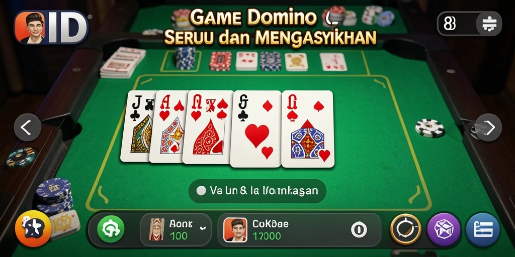 Tampilan gameplay seru dengan pengalaman bermain Domino yang menarik.