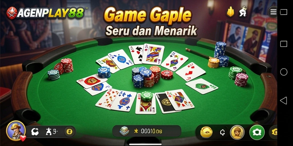 Screenshot gameplay AGENPLAY88 menampilkan suasana permainan Gaple yang seru.