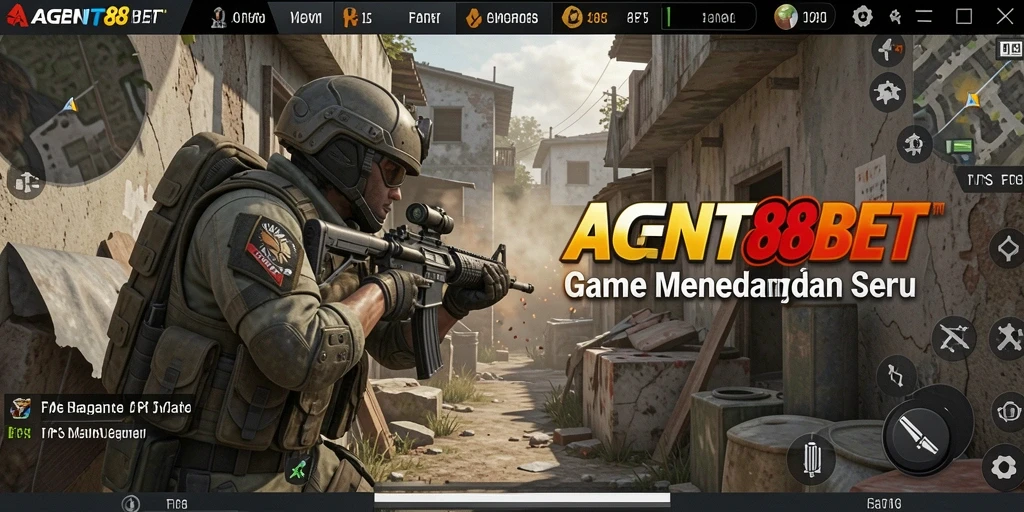 Tangkapan layar AGENT88BET menampilkan aksi intens dalam pertempuran FPS.
