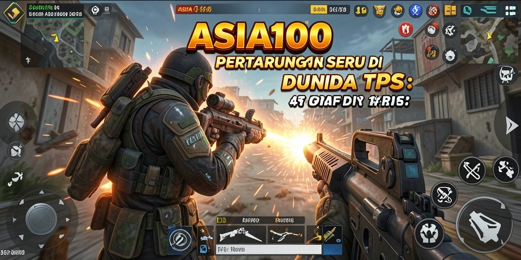 Tangkapan layar gameplay ASIA100 menampilkan aksi pertempuran TPS yang seru.