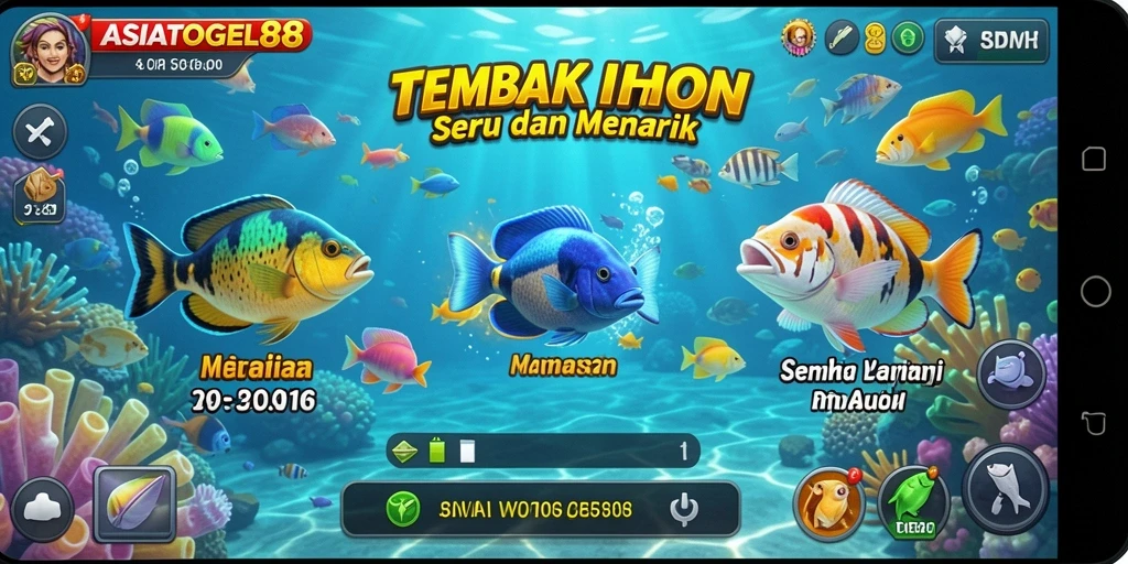 Tampilan gameplay seru menembak ikan di ASIATOGEL88.