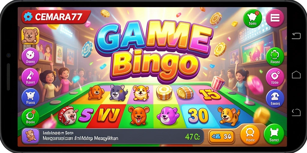 Screenshot gameplay Bingo CEMARA77 yang seru dan interaktif.
