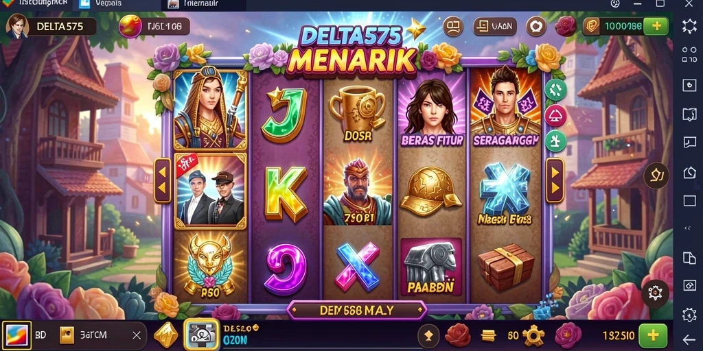 Tampilan gameplay Slot DELTA575 yang penuh warna dan menarik.
