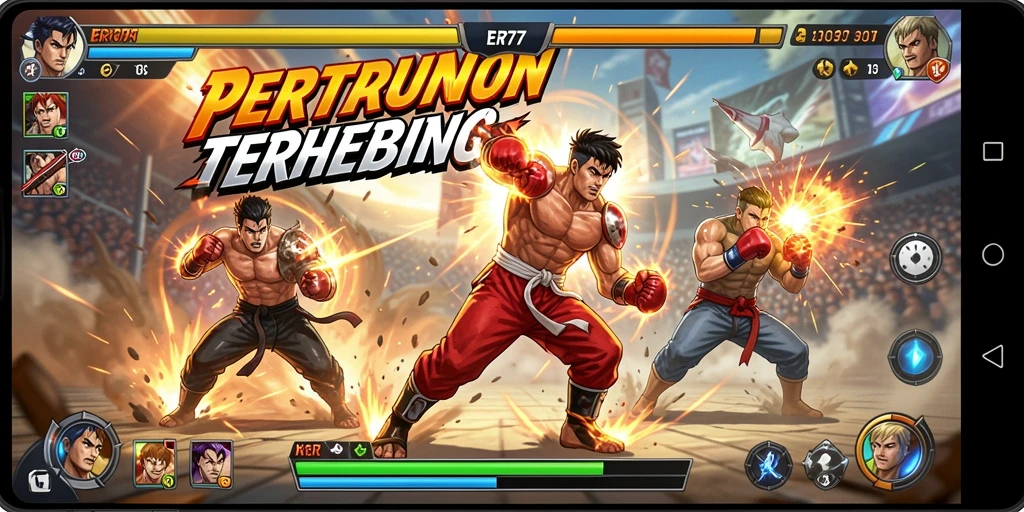 Gameplay mendebarkan di arena pertarungan ER777.