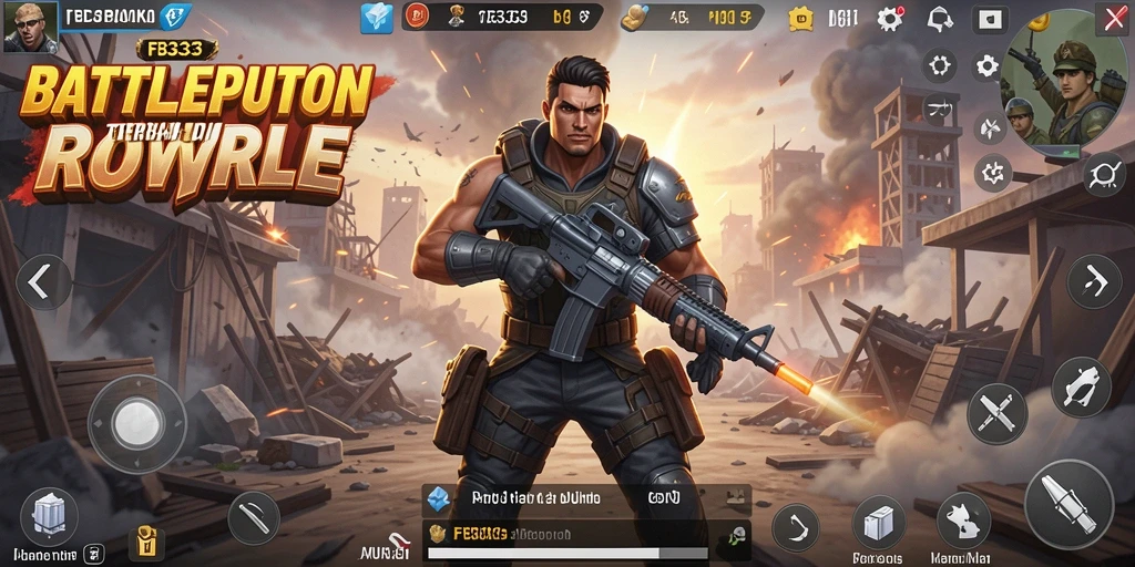 Screenshot FB333 menampilkan pertempuran seru di arena Battle Royale.