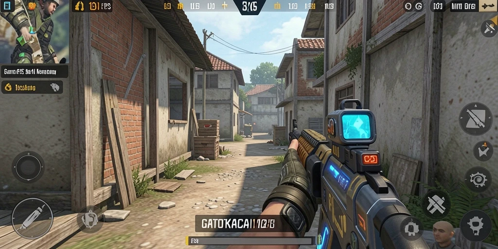 Screenshot menampilkan aksi intens gameplay GATOTKACA123.