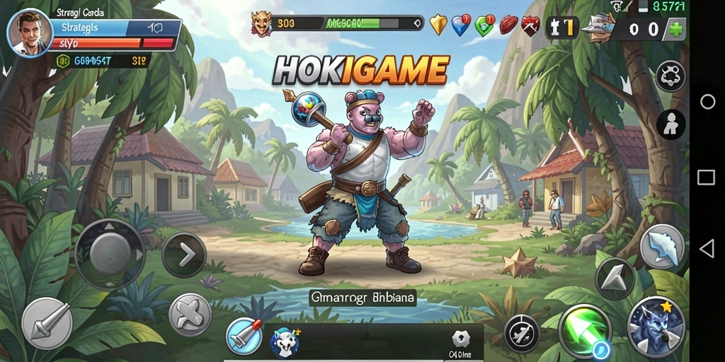Screenshot gameplay HOKIGAME dengan strategi tempur yang intens.