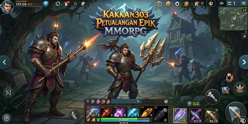 Screenshot KAKA303 menampilkan aksi seru dalam pertempuran MMORPG.