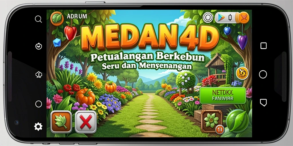 Screenshot MEDAN4D menampilkan gameplay berkebun yang seru dan penuh warna.