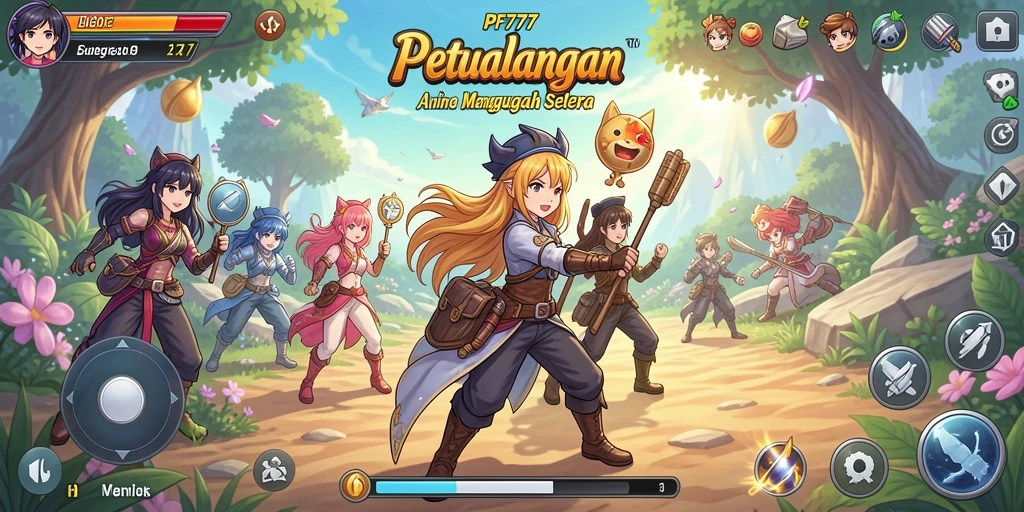 Tampilan gameplay menarik di PF777 dengan karakter Anime yang menawan.