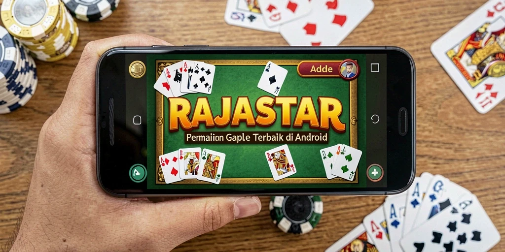 Screenshot gameplay RAJASTAR menunjukkan aksi seru permainan Gaple.