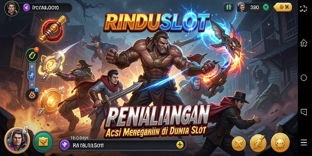 Gameplay RINDUSLOT menampilkan aksi yang mendebarkan di mesin slot.