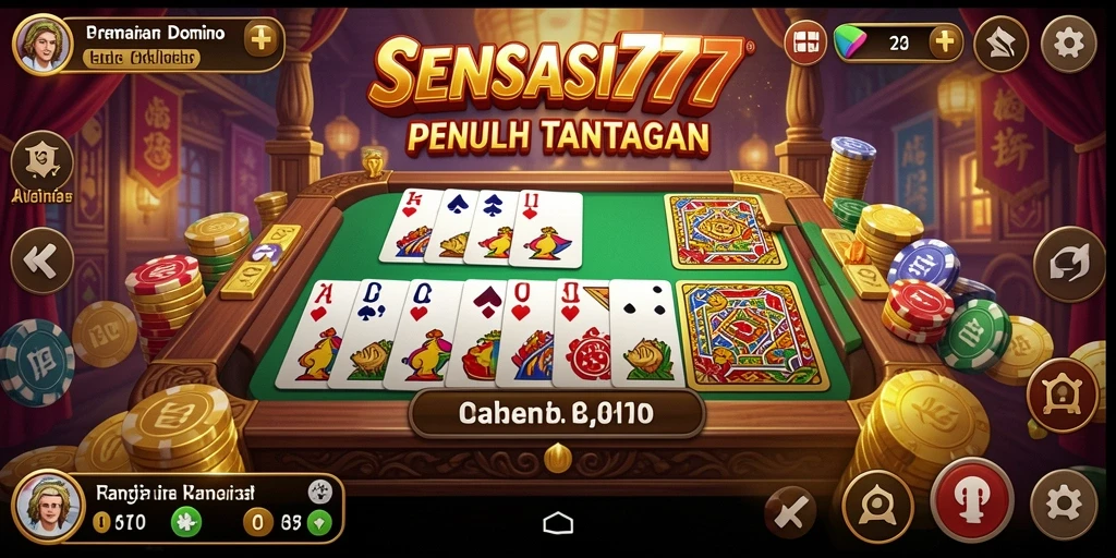 Tampilan gameplay menegangkan dalam SENSASI777 saat bermain Domino.