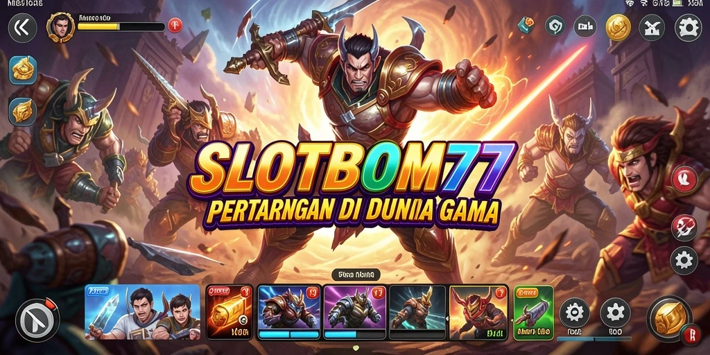 Tangkapan layar gameplay aktif dari pertarungan epik di SLOTBOM77.