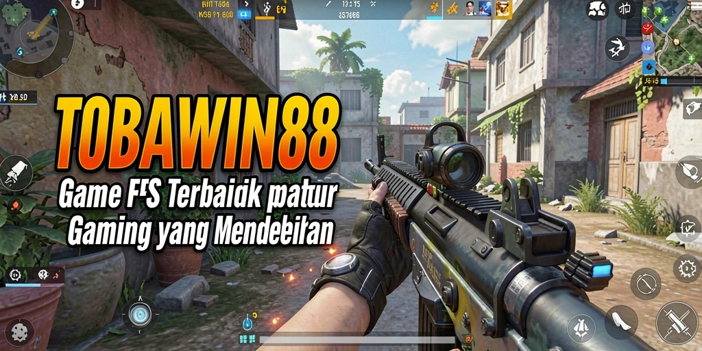 Tangkapan layar TOBAWIN88 menampilkan aksi intens dalam pertempuran FPS.