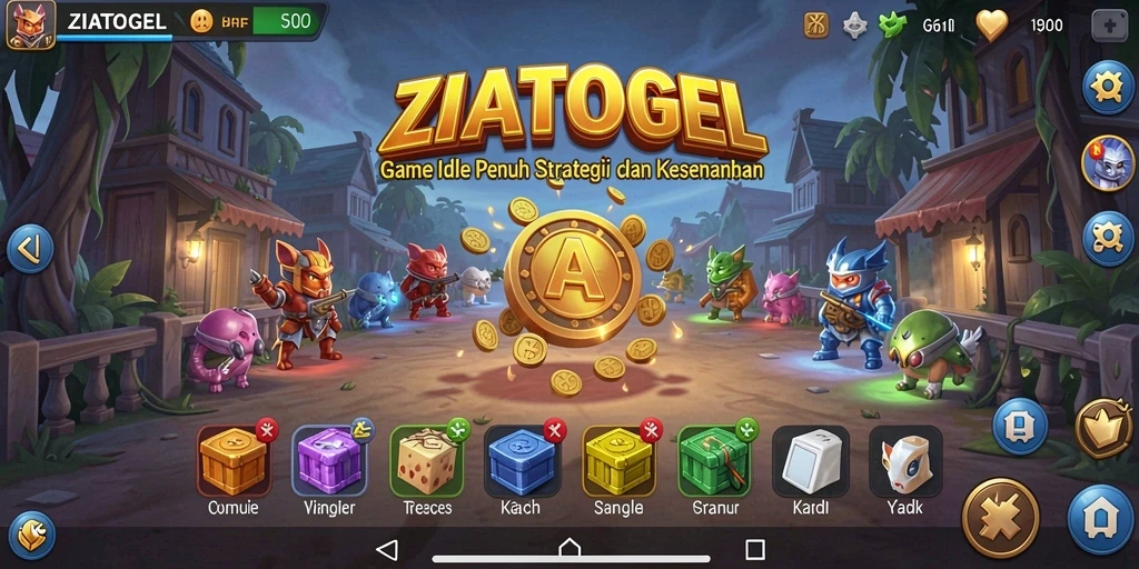 Tampilan gameplay ZIATOGEL yang menarik dan menyerasikan mekanisme Idle.